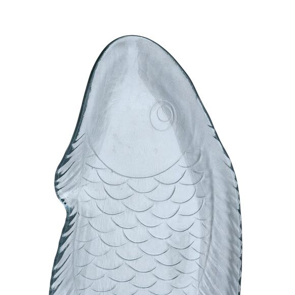 Large Glass Fish Serving Platter Partyware Salmon Platter French Elegant - Picture 2 of 8